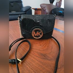 Michael Kors Black Snakeskin Crossbody Bag